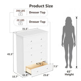 Homall 6 Drawer Double Dresser Equipped with an Anti-Toppling Device, Modern Wood Chest of Drawer for Living Room Bedroom