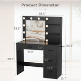 Homall Vanity Desk with Mirror, 3 Modes LED Lights and USB Power Outlet, Makeup Vanity Table with 6 Storage Shelves and 7 Drawers for Dressing Room Bedroom