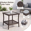 Lacoo 3-Piece Outdoor Patio Furniture Set – 2 Rattan Chairs with Tempered Glass Side Table, Weather-Resistant PE Wicker