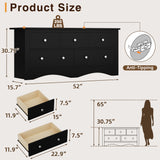 Homall 5 Drawer Double Dresser, Modern Wood Chest of Drawer for Living Room Bedroom