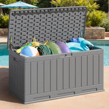 Homall 90 Gallon Outdoor Resin Deck Box, Waterproof and UV Resistant Storage Box for Garden Tools, Pool