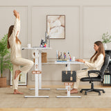 Homall Electric Standing Desk, Height Adjustable Desk with Memory Preset and Phone Stand, White