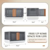 Homall Collapsible Storage Bins with Lids, Folding Storage Box, Stackable Plastic Closet Organizer, Double Doors File Cabinet Trunk Organizer Toy Storage Box