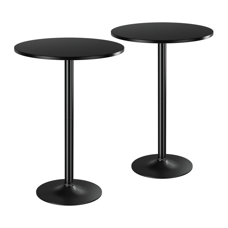 Homall Bistro Pub Table Round Bar Height Cocktail Table Metal Base MDF Top Obsidian Table with Black Leg 23.8-Inch Top, 39.5-Inch Height