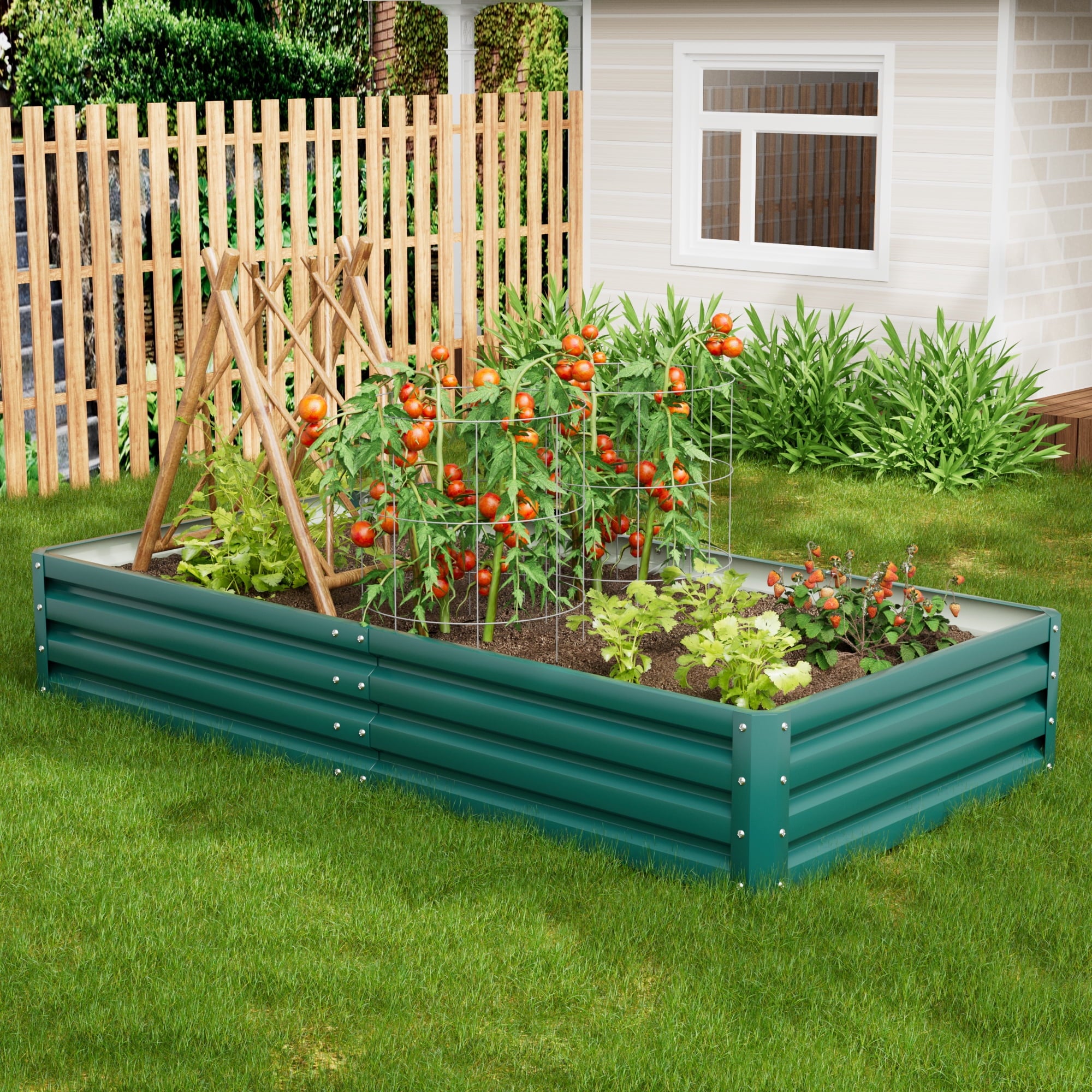 raised planter against house Homall Galvanized Raised Garden Bed Planter Raised Beds Outdoor Garden – homalldirect
