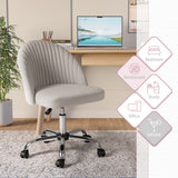 Homall Home Office Chair Adjustable Vanity Chairs Mid Back Rolling Task Chairs for Bedroom, Living Room or Study
