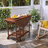 Homall 5-Piece Foldable Solid Wood Dining Table and Chair Set, Round Solid Wood Dining Cart and Chairs with Umbrella Hole