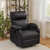Homall 360° Massage Swivel Rocker Recliner Small Rocking PU Leather Chairs with Side Pockets for Small Spaces