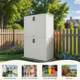 Homall 50 Cu.ft Resin Outdoor Storage Shed - Waterproof, Lockable & Sturdy Floor for Patio/Garden, White