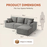 Homall Modular Corduroy Sofa, Sectional Couch with Convertible Modules, Modern Minimalist Sofa Set for Living Room, Freely Combinable Sofa Furniture