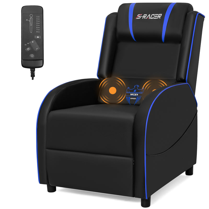 Homall Massage Gaming Recliner Chair Video Game Chair Racing Sofa Chair PU Leather Living Room Sofa Single Home Theater Seating