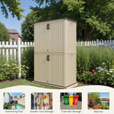 Homall 50 Cu.ft Resin Outdoor Storage Shed - Waterproof, Lockable & Sturdy Floor for Patio/Garden, Beige