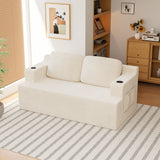 Homall Cloud Boneless Corduroy Sofa Loveseat Double-seater Couch Lounge Floor Chair for Bedroom