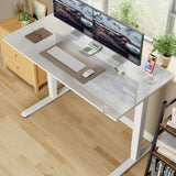 Homall 48" x 24" Wood Top Electric Standing Desk with Drawer, Height Adjustable Desk with Phone Stand & Charging Ports, Sit Stand up for Home Office,Beige