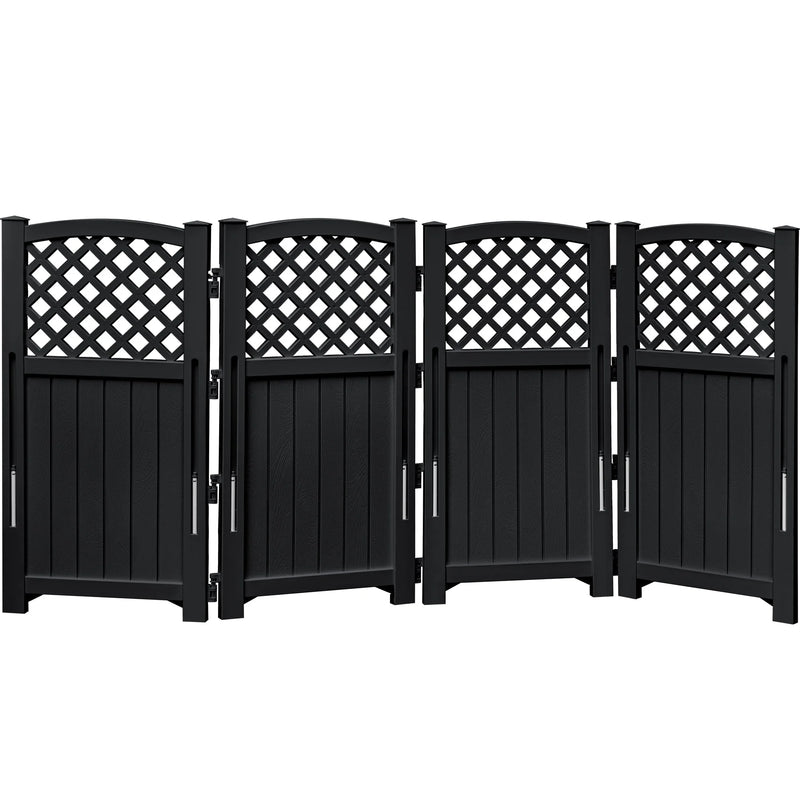 Homall Outdoor Patio 4 Panel Screen Enclosure,Plastic Privacy Screens, Air Conditioner Fence Panels, Trash Can Fence for Garden