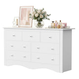 Homall 6 Drawer Double Dresser Equipped with an Anti-Toppling Device, Modern Wood Chest of Drawer for Living Room Bedroom
