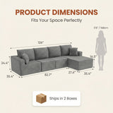 Homall Modular Corduroy Sofa, Sectional Couch with Convertible Modules, Modern Minimalist Sofa Set for Living Room, Freely Combinable Sofa Furniture