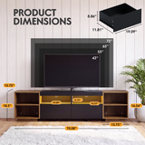 Homall 70'' TV Stand for TVs up to 75'', Entertainment Center with RGB LED Lights & Power Outlets, TV Stand with 2 Drawers, Adjustable Shelves, Modern Media Console for Living Room