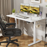 Homall Electric Standing Desk, Height Adjustable Desk with Memory Preset and Phone Stand, White