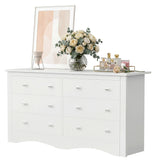Homall 6 Drawer Double Dresser Equipped with an Anti-Toppling Device, Modern Wood Chest of Drawer for Living Room Bedroom