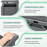 Homall 80 Gallon Plastic Storage Bench Made Of Durable Weatherproof Resin And Deck-Box Organized Storage Compartment For Outdoor Patios And Lawns