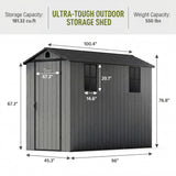 HOMALL 4x8ft Resin Shed for Outdoor Storage, Heavy-Duty Lockable Garden Tool Shed with Weather-Resistant Design