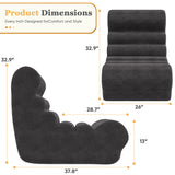 Homall Teddy Plush Lounge Sofa and Bean Bag chair, Adult Comfortable Pure Sponge Filled Lounge Chair, Suitable for Living Room and Bedroom