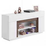 Homall 70'' TV Stand for TVs up to 80'', Modern Entertainment Center with Storage Cabinets, Open Media Shelf, Wood TV Console for Living Room