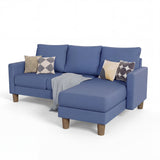 Homall 72" L-Shaped Modular Sectional Sofa 3 Seat Cloud Sofa Couch with Moveable Ottoman for Living Room