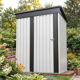 Homall 5 x 3 ft Outdoor Storage Shed, Metal Garden Tool Shed with Floor Frame & Lockable Doors for Patio Backyard Lawn