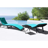 Lacoo 3 Pieces Outdoor Chaise Lounge Chair Patio Furniture Adjustable Folding PE Rattan Lounge Chair