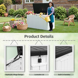 Homall 260 Gallon Outdoor Resin Deck Box ,Lockable, with Side Handles & Hydraulic Rod, Ideal for Patio, Garden, Poolside