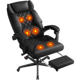 Vyrox Big and Tall Massage Office Chair with Heat & 6-Point Vibration, High-Back Executive Recliner with Footrest, PU Leather Desk Chair