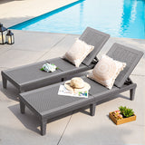 Homall 2 Pieces Patio Lounge Chair Outdoor Adjustable Chaise Lounge Chair