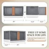 Homall Collapsible Storage Bins with Lids, Folding Storage Box, Stackable Plastic Closet Organizer, Double Doors File Cabinet Trunk Organizer Toy Storage Box