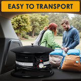 Homall Portable Propane Fire Pit for Outside, Smokeless Gas Fire Bowl with Auto-Ignition, 22-Inch Diameter Lid & Carry Kit, for Patio, Camping, Tailgating, Deck, Backyard, RV, Black