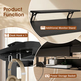 Homall L-Shaped Electric Standing Desk with Monitor Stand, 63 x 48 inch Height Adjustable Sit Stand Corner Desk, Computer Workstation for Home Office