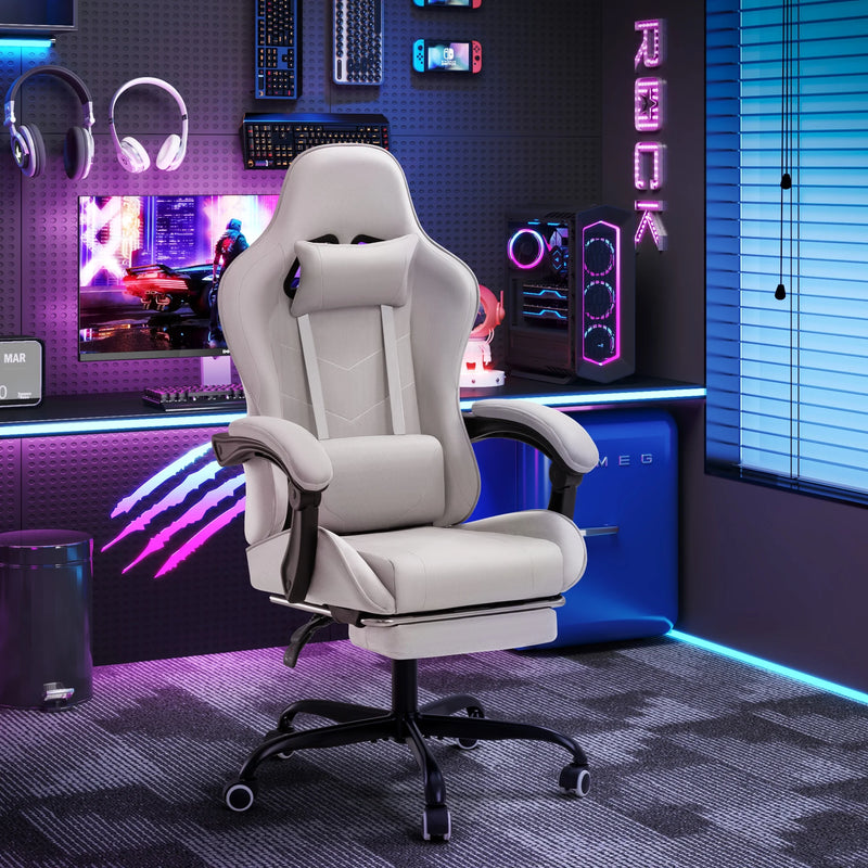 Homall Gaming Chair Breathable Fabric Game Chair Massage Computer Chair with Headrest Cloth Office Chair with Lumbar Support Ergonomic Video Gaming Chair with Footrest