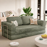 Homall 4 in 1 Convertible Sleeper Sofa Bed, Corduroy Loveseat with Sturdy Metal Frame, High-Resilience Foam Floor Couch, Foldable Futon for Living Room Bedroom Apartment, No Assembly Required