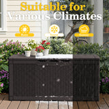 Homall 100 Gallon Outdoor Box Deck Plastic Resin Storage Box