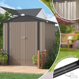 Homall Outdoor Storage Metal Shed for Tool Storage, Outdoor House for Backyard & Garden,Brown