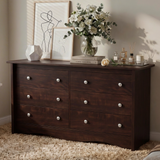 Homall 6 Drawer Dresser for Bedroom, 47'' Wide Wood Double Chest of Drawers with Metal Handles, Storage Cabinet Organizer for Living Room