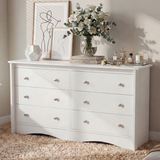 Homall 6 Drawer Dresser for Bedroom, 47'' Wide Wood Double Chest of Drawers with Metal Handles, Storage Cabinet Organizer for Living Room