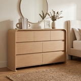 Homall 6 Drawer Dresser for Bedroom, Modern Dresser Chest of Drawers with Rounded Corners & Handleless Design, Wide Wood Storage Dresser Organizer for Bedroom, Living Room