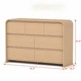 Homall 6 Drawer Dresser for Bedroom, Modern Dresser Chest of Drawers with Rounded Corners & Handleless Design, Wide Wood Storage Dresser Organizer for Bedroom, Living Room