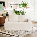 Homall Cloud Boneless Corduroy Sofa Loveseat Double-seater Couch Lounge Floor Chair for Bedroom