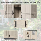 Homall 50 Cu.ft Resin Outdoor Storage Shed - Waterproof, Lockable & Sturdy Floor for Patio/Garden, Beige