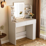 Homall Vanity Desk with 3 Colors LED Lighted Mirror, Makeup Vanity with Storage Shelves and Drawers, Vanity Table Dressing Table for Bedroom