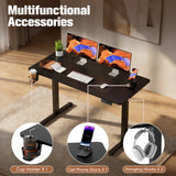 Homall 39.4" Electric Height Adjustable Standing Desk, Sit-Stand Home Office Desk with Cable Management, Cup Holder & Side Hook
