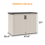 Homall 26 Cu.ft Resin Outdoor Storage Shed - Waterproof, Lockable & Sturdy Floor for Patio/Garden, Beige
